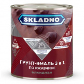 Грунт-эмаль по ржавчине (3 в 1) коричневая 1,8 кг SKLADNO (6)